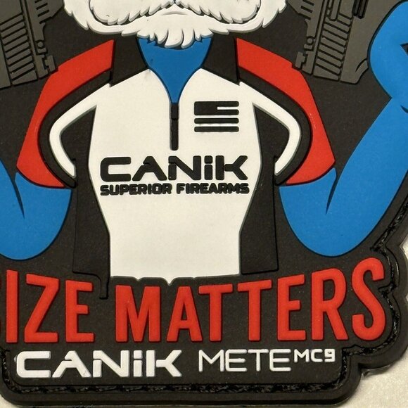 Canik Mete MC9 Papa Smurf Size Matters Tactical PVC Patch Shot Show 2024 - Picture 3 of 4